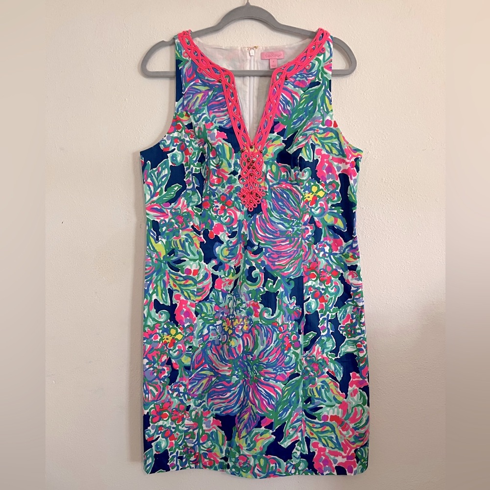 Lilly Pulitzer Shift Dress Size 12 VTG Jan 2017 Summer Preppy Fun Mint Cond.!